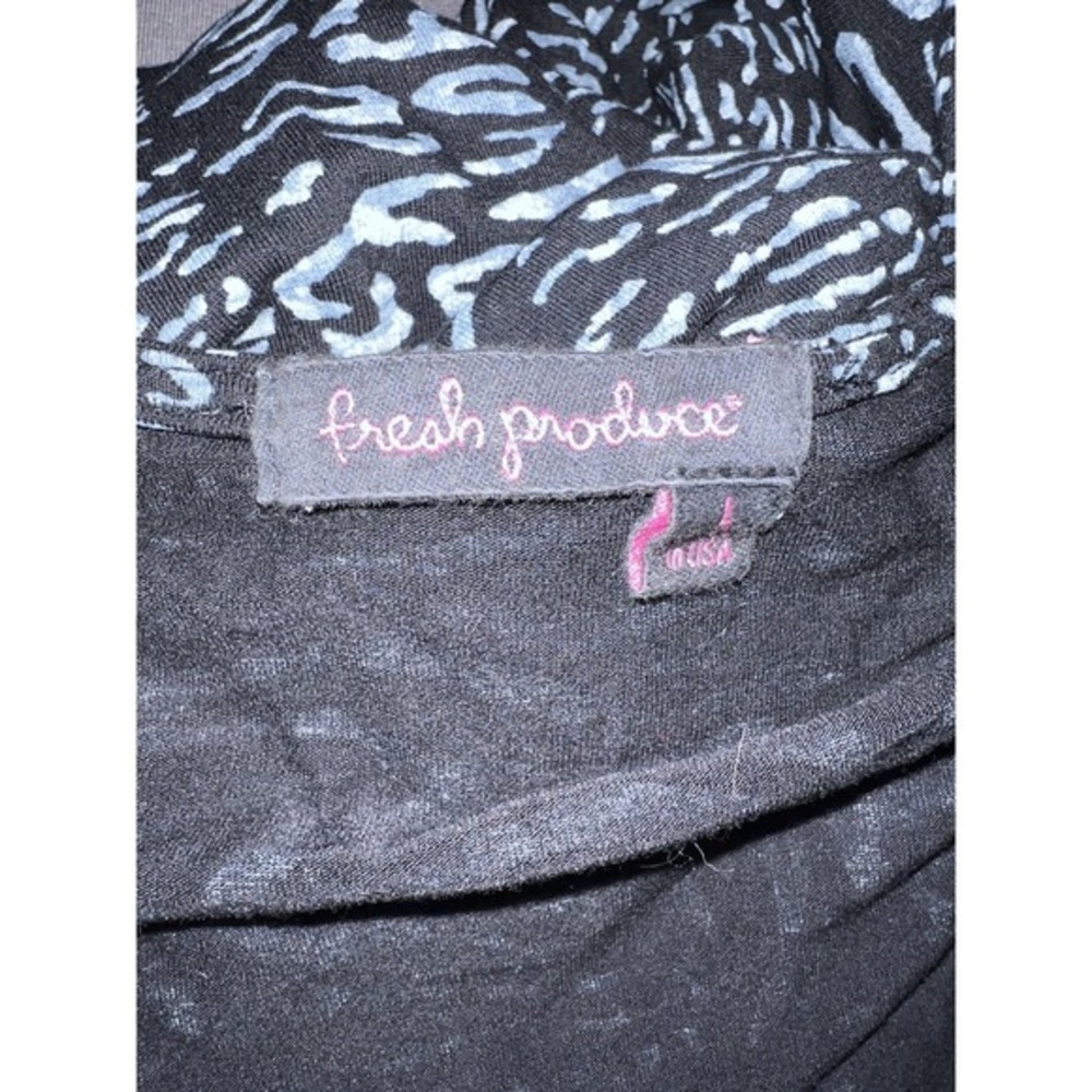 Fresh Produce Midi‎ Dress Womens Sz L Blue Animal Print Summer Knit Sundress USA - Picture 8 of 10